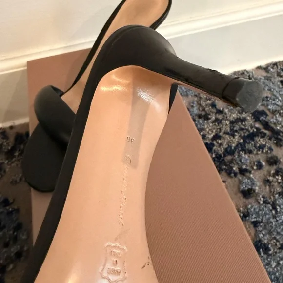 Gianvito Rossi Black Leather Mules Black Bijoux 85 Heeled Sandals Size 36 - Picture 11 of 12